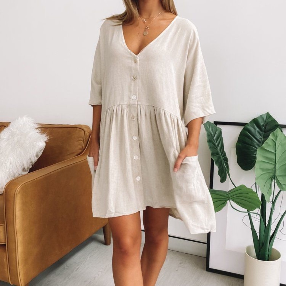 Linen Beige Dress